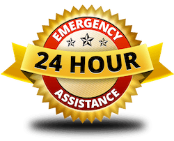 24/7 emergency service badge