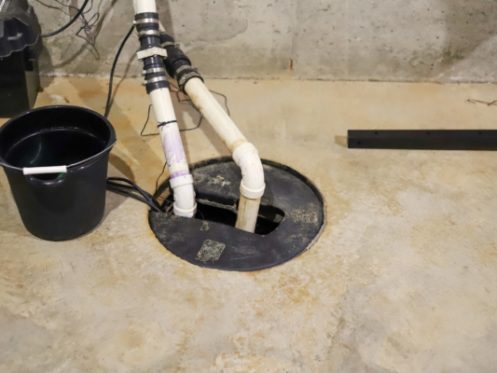 Sump Pump in Residential Home Basement in Wheeling, IL